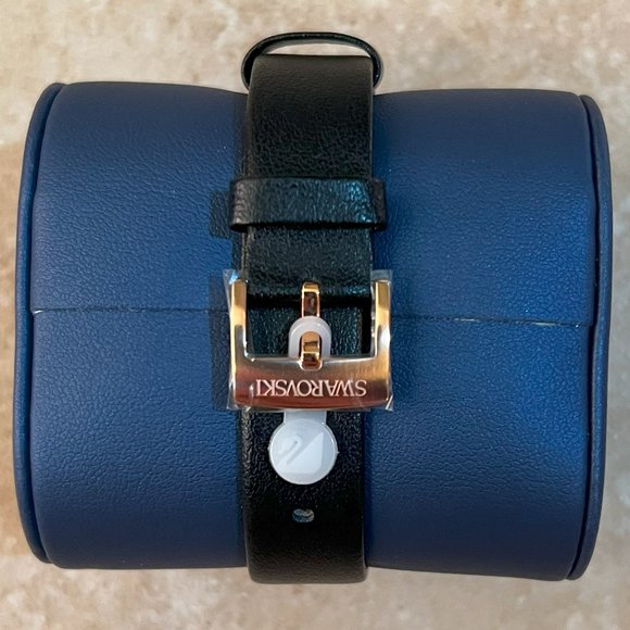 Swarovski - Crystalline Glam Watch Swiss Made, Leather strap, Black, Rose gold main image 7
